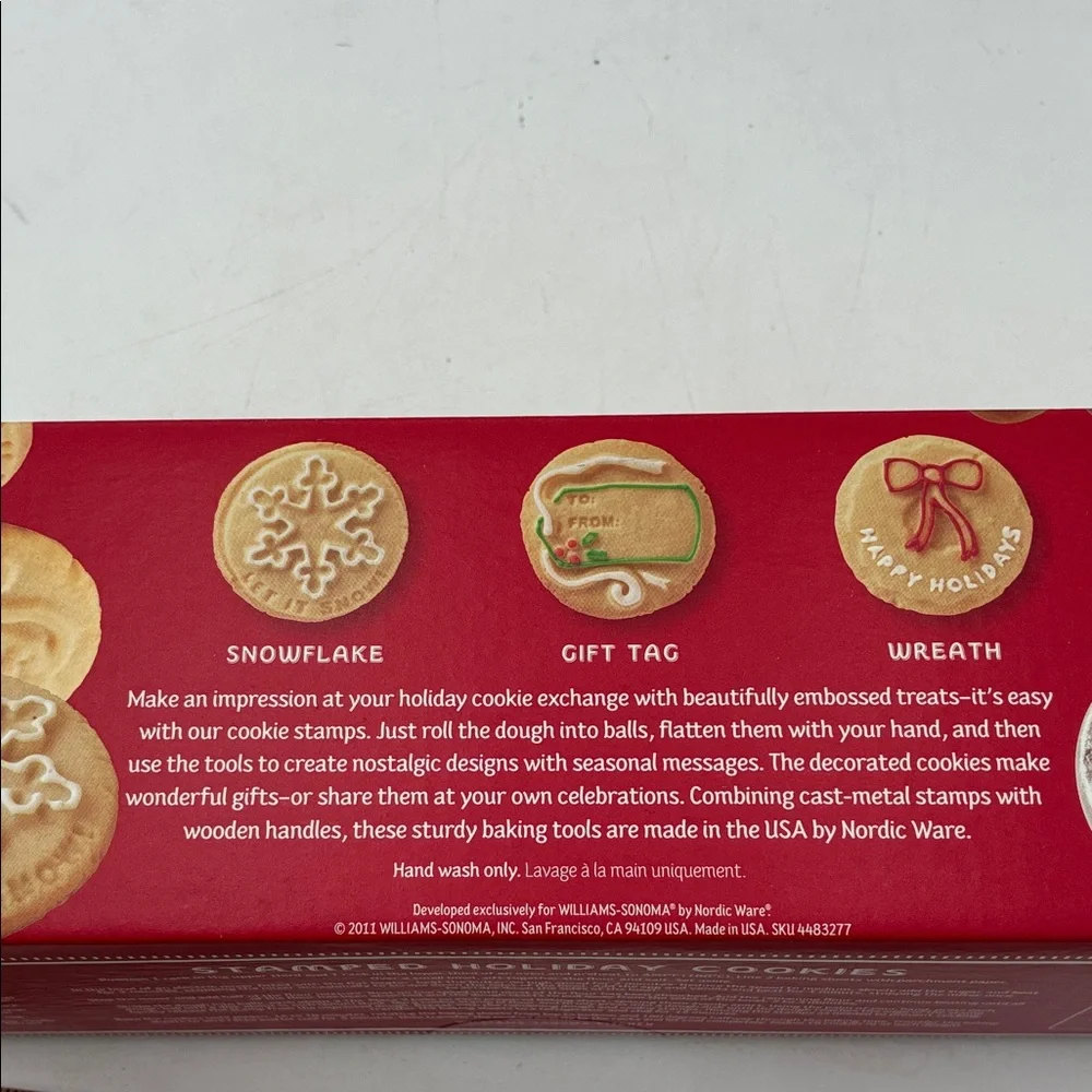 Williams Sonoma Red and Silver Holiday Cookie Stamps